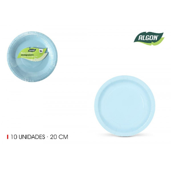 10 petites assiettes rondes bleu...