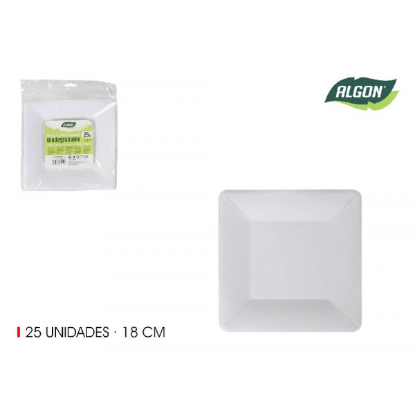 25 petites assiettes carrées Blanches...