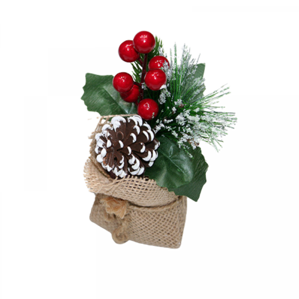 Centre de table jute, verdure pomme...