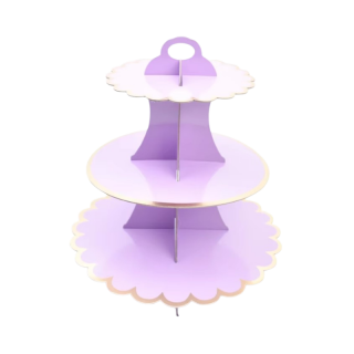 Support cupcake 3 étages parme