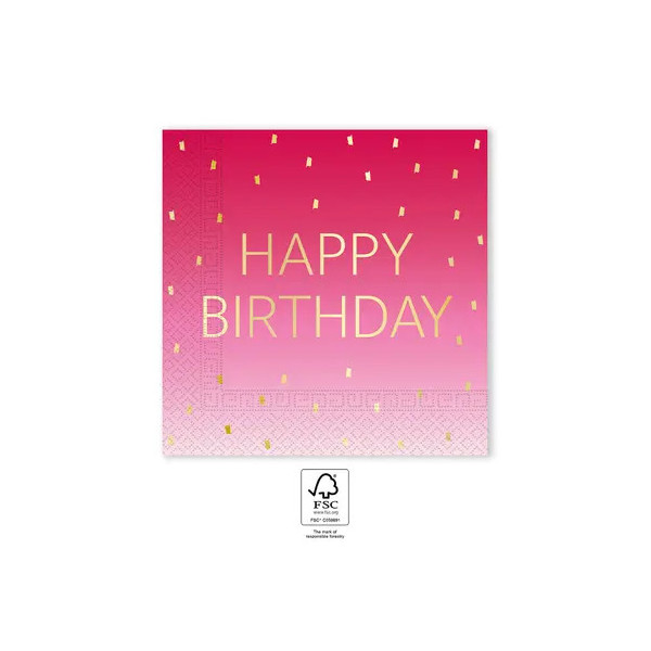20 Serviettes papier happy birthday...