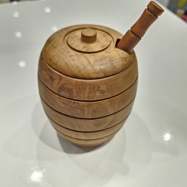Pot à Miel en Bois de Teck Massif...