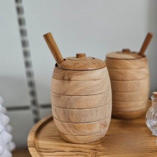 Pot à Miel en Bois de Teck...