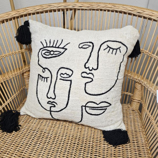Coussin imprimés visages-...