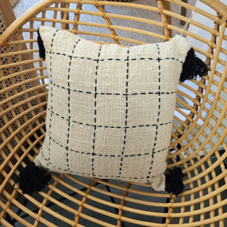Coussin beige motif...