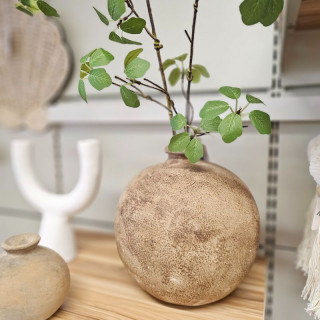 Vase boule taupe en terre...