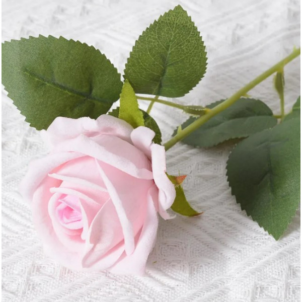 Tige de rose artificielle rose