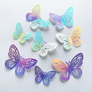 24 papillons 3D reflet...