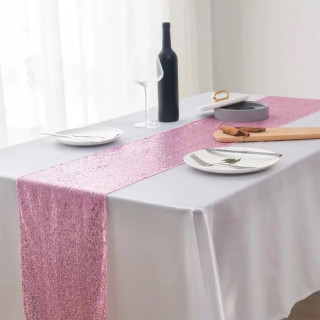 Chemin de table sequin rose...