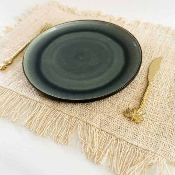 Set de table tissus beige bord à...