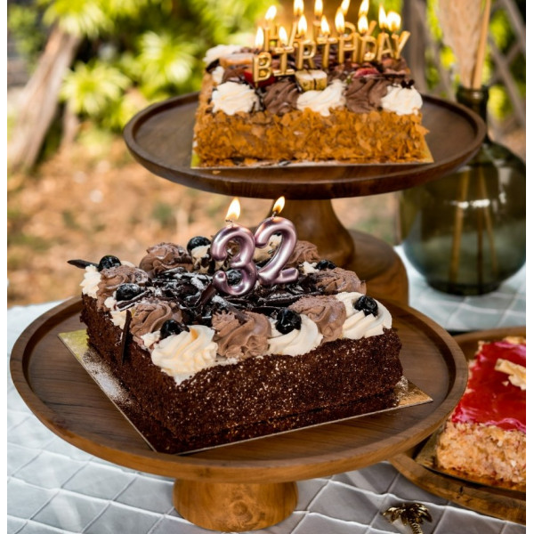 Présentoir à Gâteau en bois de Teck