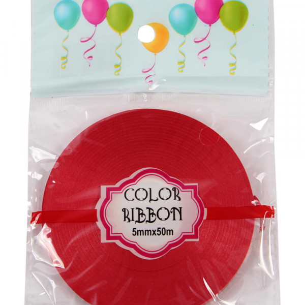 Rouleau bolduc rouge 6mm X 50m