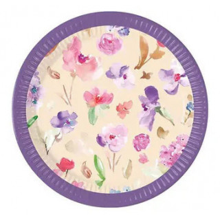Assiette en papier fleur...