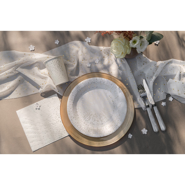 10 assiettes blanche Bubbles