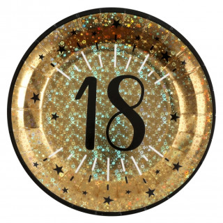 10 assiettes 18ans Doré
