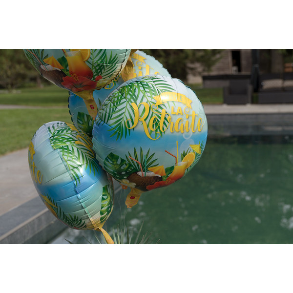 Ballon mylar rond Retraite-summer, 45cm Ballon mylar rond Retraite-summer, 45cm
