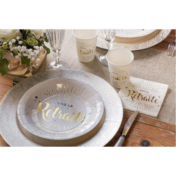 10 Gobelets Vive la retraite, 270ml