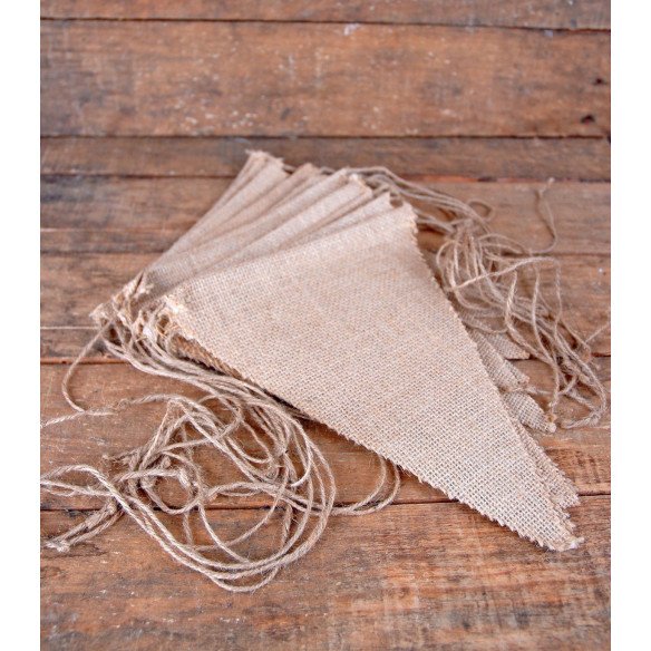 Guirlande fanion toile de jute  Guirlande fanion toile de jute