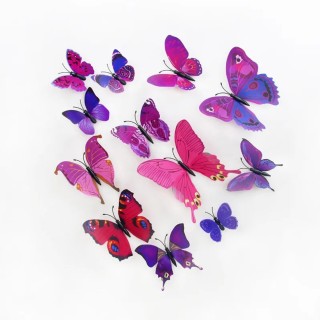 12 papillons 3D degradé...