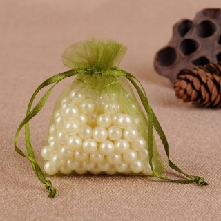 Pochon organza Vert Olive X10