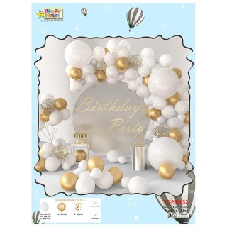 Arche de ballons Blanc et Or