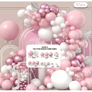 Arche de ballons Rose et Blanc