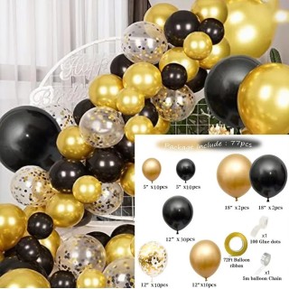 Arche de ballons Noir et Or