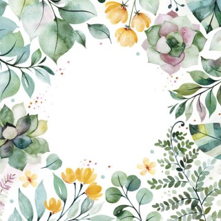 20 Serviettes Florale Vert...