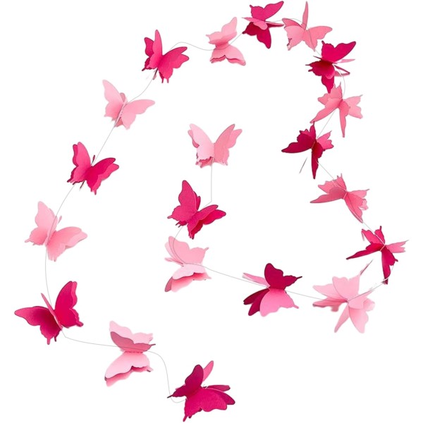 Guirlande papier papillon Rose Guirlande papier papillon Rose
