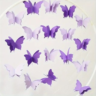 Guirlande papier papillon Mauve et Parme