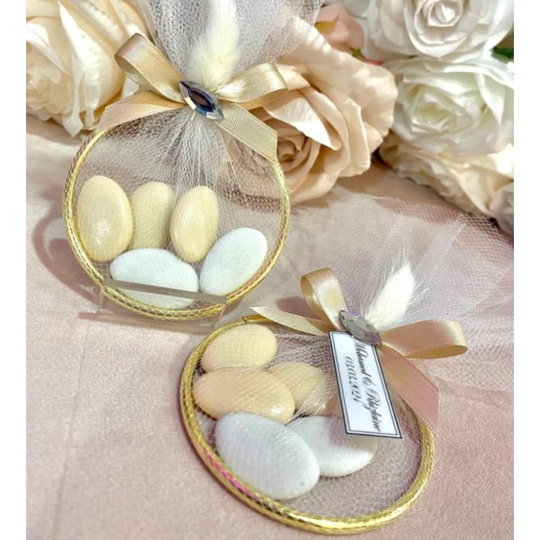 10 Anneaux metal doré dragée