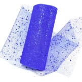 Rouleau tulle  bleu roi pailleté 15cmx10m