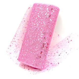 Rouleau tulle rose pailleté...