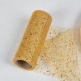 Rouleau tulle Doré pailleté 15cmx10m