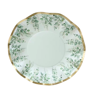 8 Assiettes bord feuillage...
