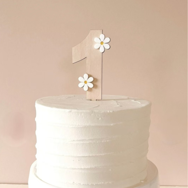 Cake topper chiffre 1 en bois...