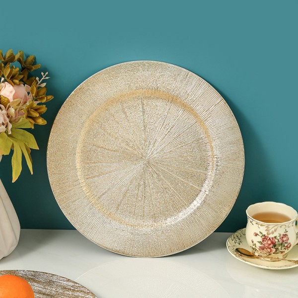 Sous assiette prestige ronde or 33cm