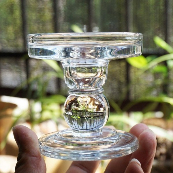 Bougeoir verre transparent pour...