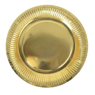 10 assiettes doré rondes- 23cm