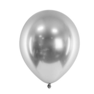 5 Ballons  Argent brillant - 30cm