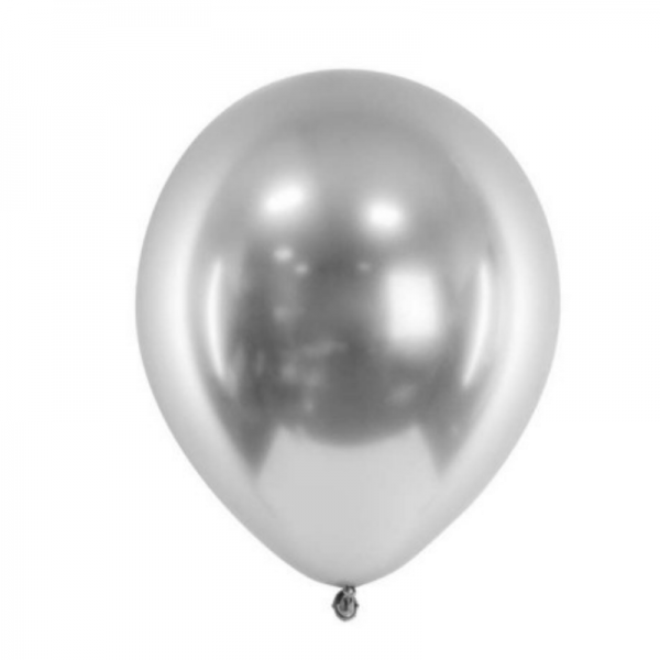5 Ballons  Argent brillant - 30cm