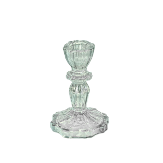 Bougeoir sur pied en verre Lustra Transparent - 11x7,5cm
