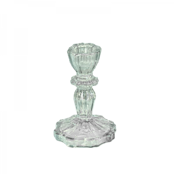Bougeoir sur pied en verre Lustra Transparent - 11x7,5cm