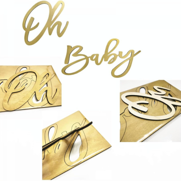 Oh Baby doré en bois