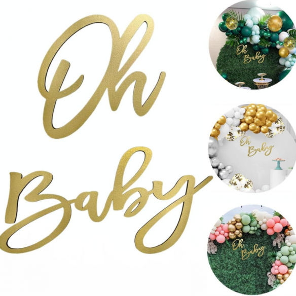 Oh Baby doré en bois