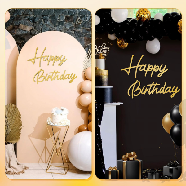 Happy Birthday doré en bois