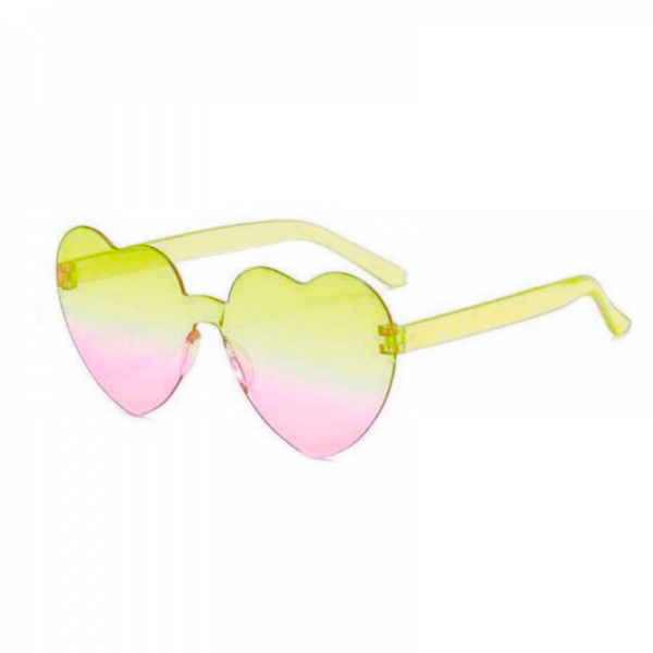 Lunette fashion Coeur rose dégradé Jaune