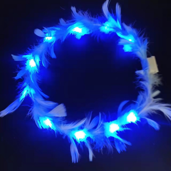 Head band plume à led Bleu