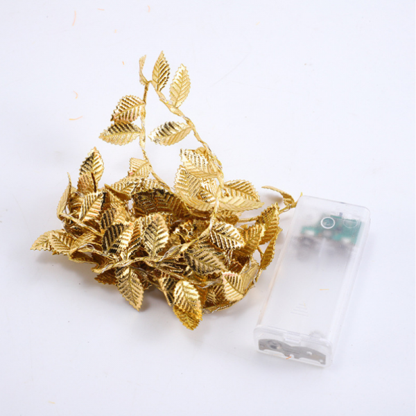 Guirlande led feuille bronze - 2m20