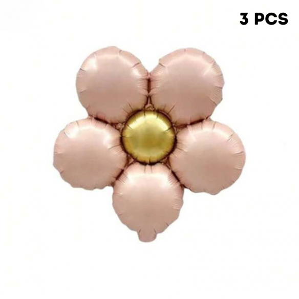 3 ballons marguerite Rose - 43x43cm
